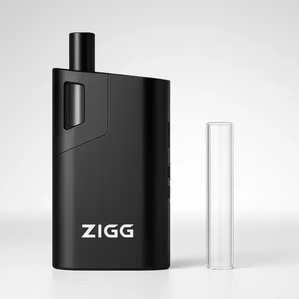 Vaporizador de ervas Zigg 3.0 lançamento com capa de silicone incluída + TUBO DE VIDRO (PITEIRA) COM 10cm