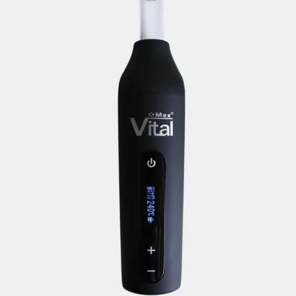 Vaporizador de ervas secas XMax Vital com bocal de vidro.